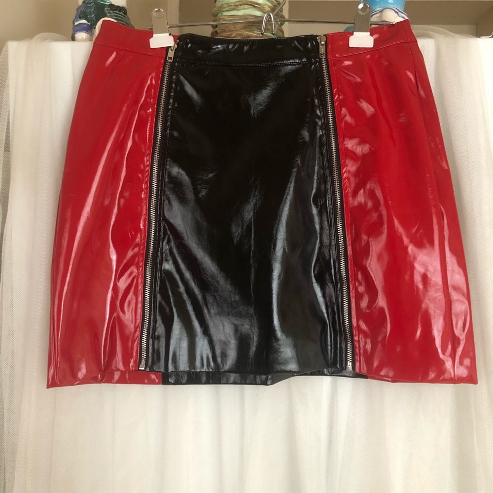 Lazy Oaf Vinyl color block skirt!